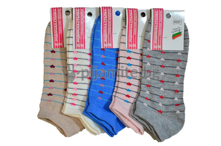   Дамски терлик, български памучни чорапи, смесена връзка - 5 бр./пакет